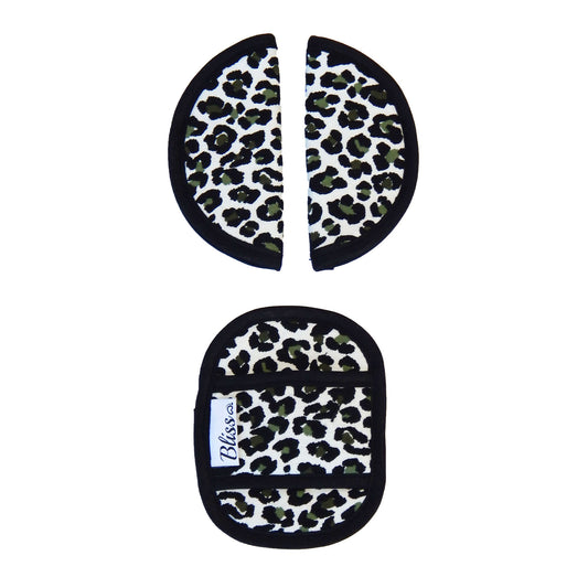 Maxi Cosi Seat Belt Pads - Leopard Print Green