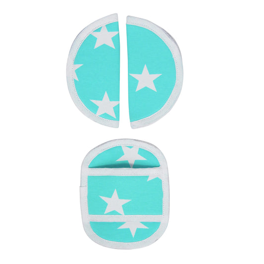 Maxi Cosi Seat Belt Pads - Mint Green with White Stars