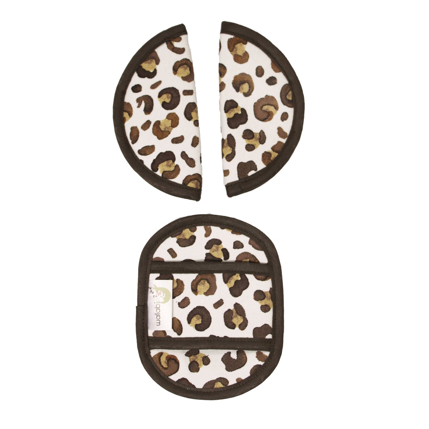 Maxi Cosi Seat Belt Pads - Leopard Print Brown