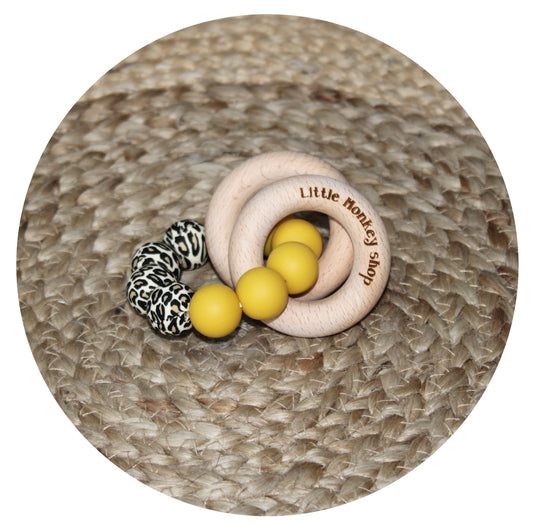 Little Monkey Shop - Teether Ring- Ocher & Panther