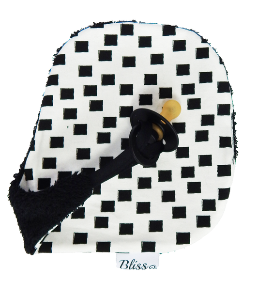 Pacifier Cloth - Square Black/White